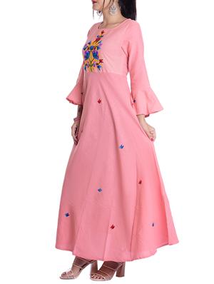 floral embroidered flared kurta - 16140283 - Standard Image - 2
