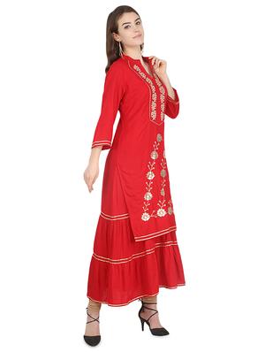 gota patti straight kurta - 16140286 - Standard Image - 2