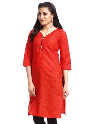 Geometric print straight kurta - 16140908 - Standard Image - 2