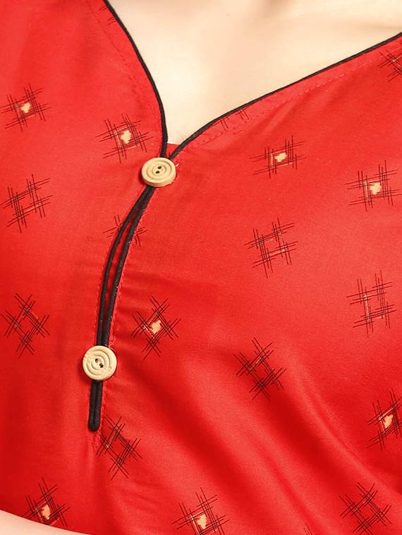 Geometric print straight kurta - 16140908 - Zoom Image - 5