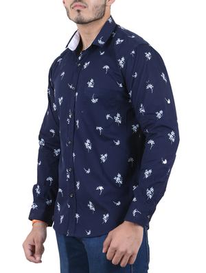 blue floral printed casual shirt - 16141224 - Standard Image - 2