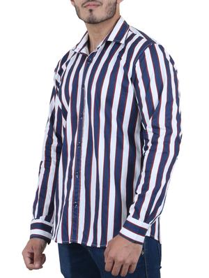 navy blue cotton blend casual shirt - 16141234 - Standard Image - 2