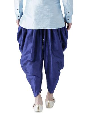 blue silk blend dhoti - 16141787 - Standard Image - 2