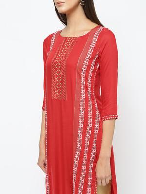printed straight kurta - 16141913 - Standard Image - 5