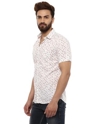 white printed casual shirt - 16142230 - Standard Image - 2