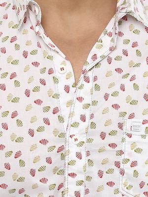 white printed casual shirt - 16142230 - Standard Image - 5