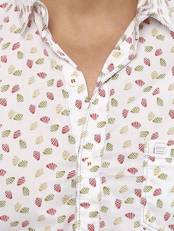 white printed casual shirt - 16142230 - Zoom Image - 5