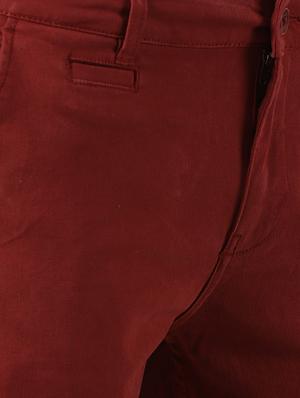 maroon solid chinos - 16142267 - Standard Image - 5