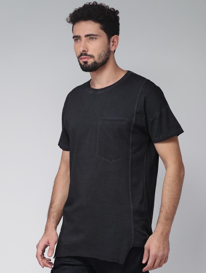 black solid pocket t-shirt - 16142301 - Zoom Image - 2