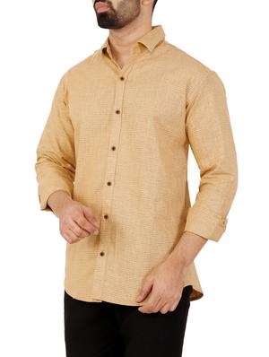 beige checkered casual shirt - 16142557 - Standard Image - 2