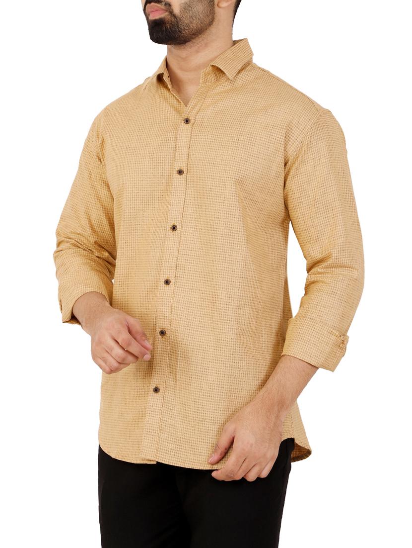 beige checkered casual shirt - 16142557 - Zoom Image - 2