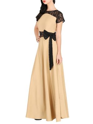contrast lace bow detail maxi dress - 16143055 - Standard Image - 2