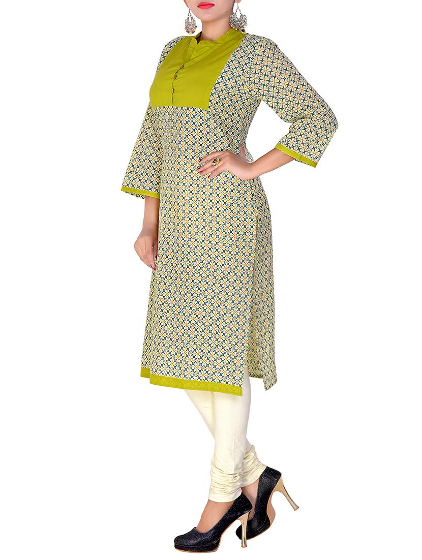 contrast straight kurta - 16143145 - Zoom Image - 2