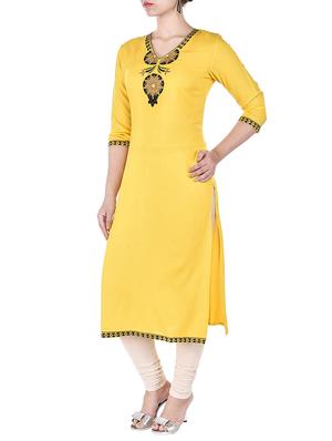Embroidered straight kurta - 16143169 - Standard Image - 2