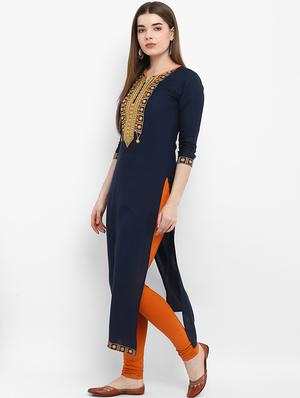 embroidered straight kurta - 16143173 - Standard Image - 2
