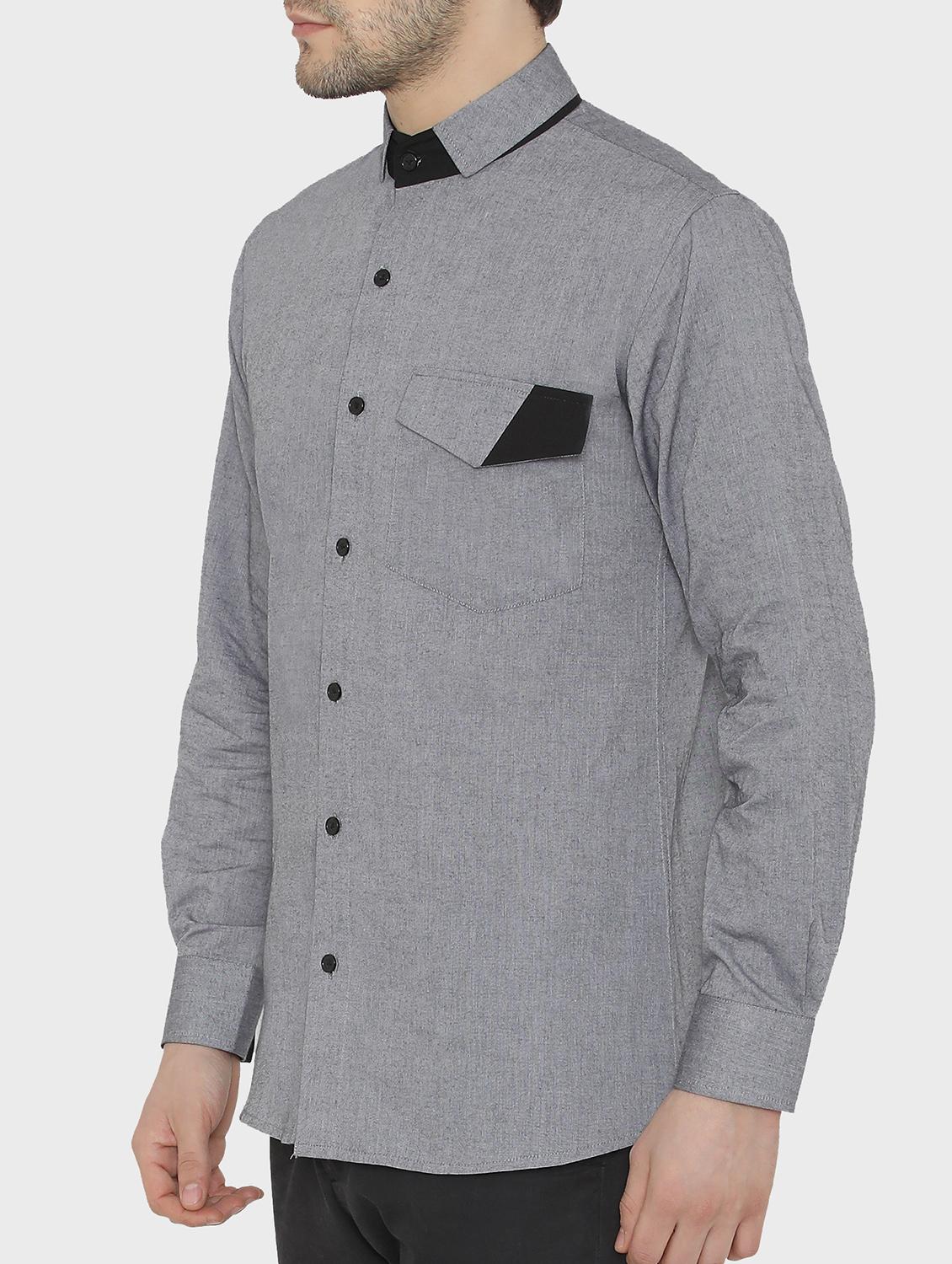grey cotton casual shirt - 16157226 - Zoom Image - 2