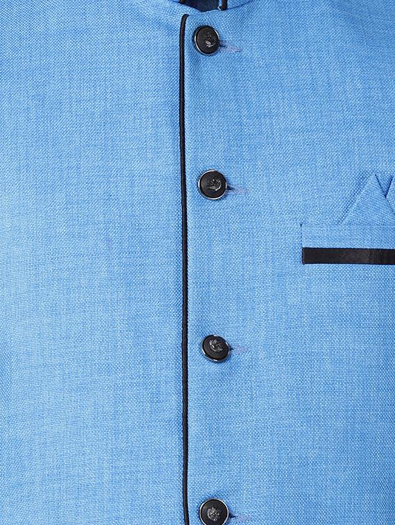 blue cotton nehru jacket - 16157268 - Zoom Image - 5