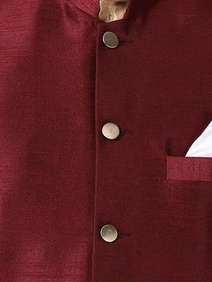 red silk nehru jacket - 16157279 - Standard Image - 5