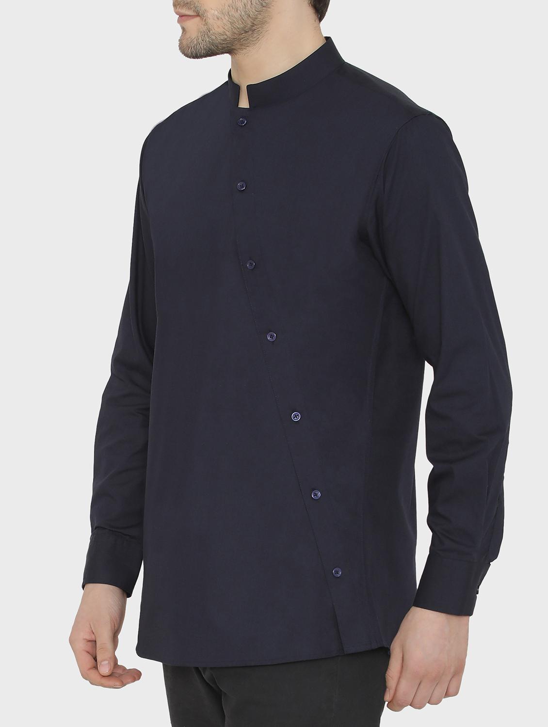 blue solid casual shirt - 16157522 - Zoom Image - 2