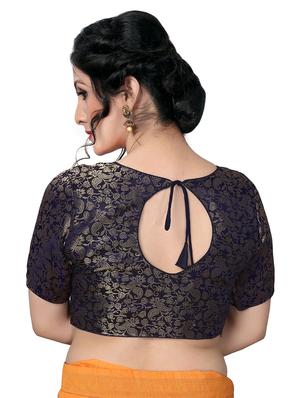 black silk brocade blouse - 16157599 - Standard Image - 2