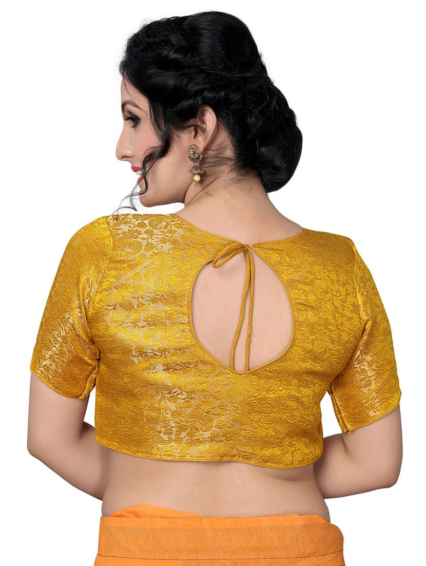yellow silk brocade blouse - 16157607 - Zoom Image - 2