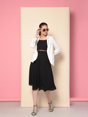 cami neck belted flared dress - 16157851 - Standard Image - 2