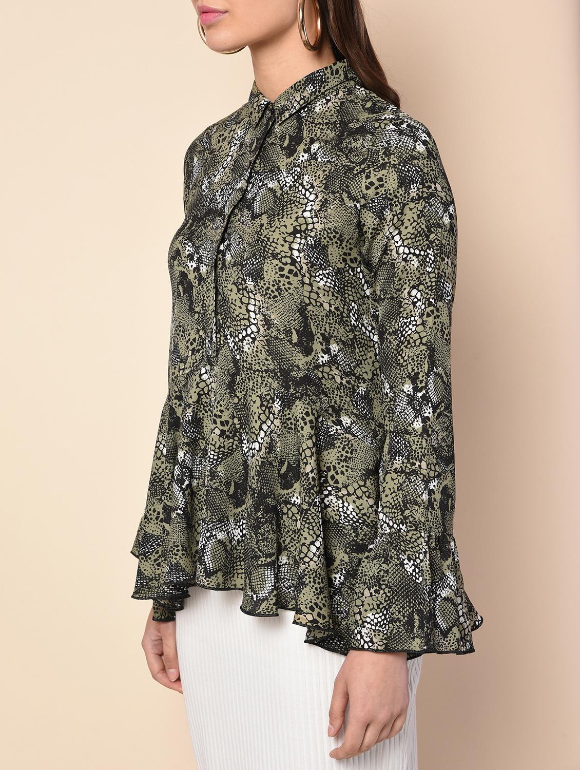 snake print ruffle top - 16157860 - Zoom Image - 5