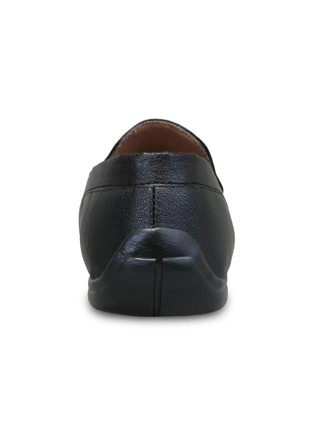 black leatherette slip on loafers - 16158003 - Zoom Image - 2