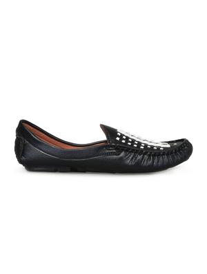 black leatherette slip on loafers - 16158012 - Standard Image - 2