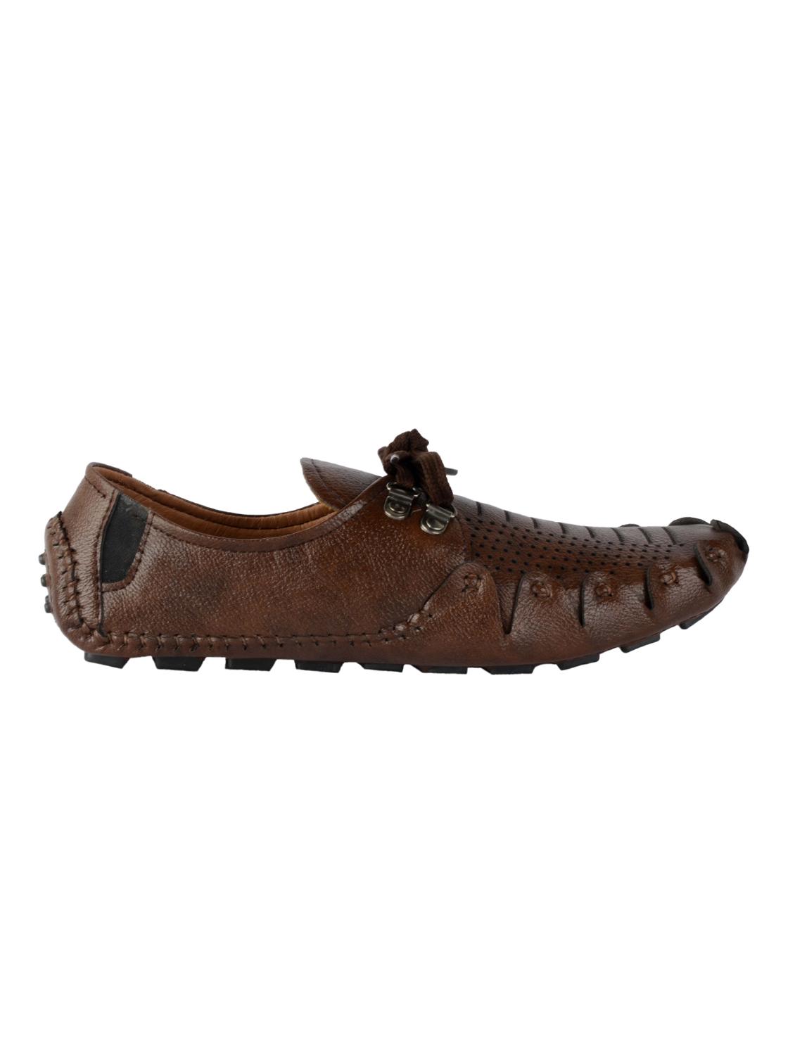 brown leatherette lace up shoes - 16158027 - Zoom Image - 2
