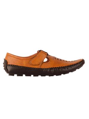 tan leatherette slipon sandals - 16158030 - Standard Image - 2