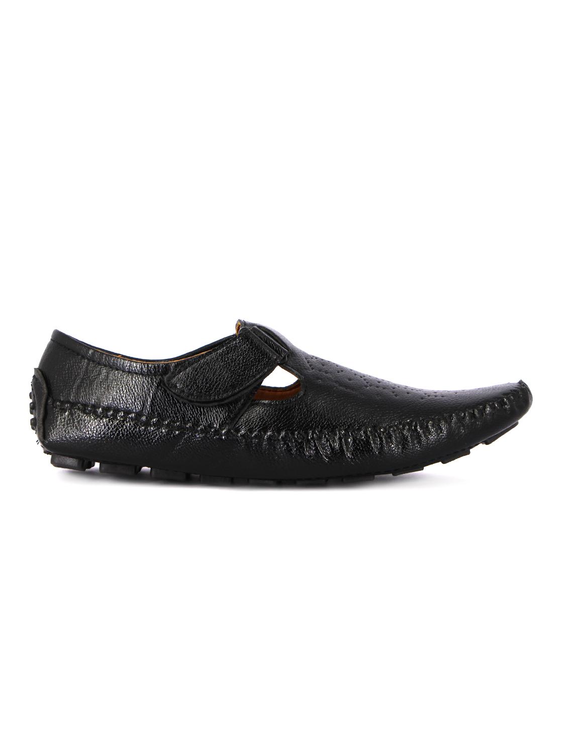 black leatherette slipon sandals - 16158031 - Zoom Image - 2