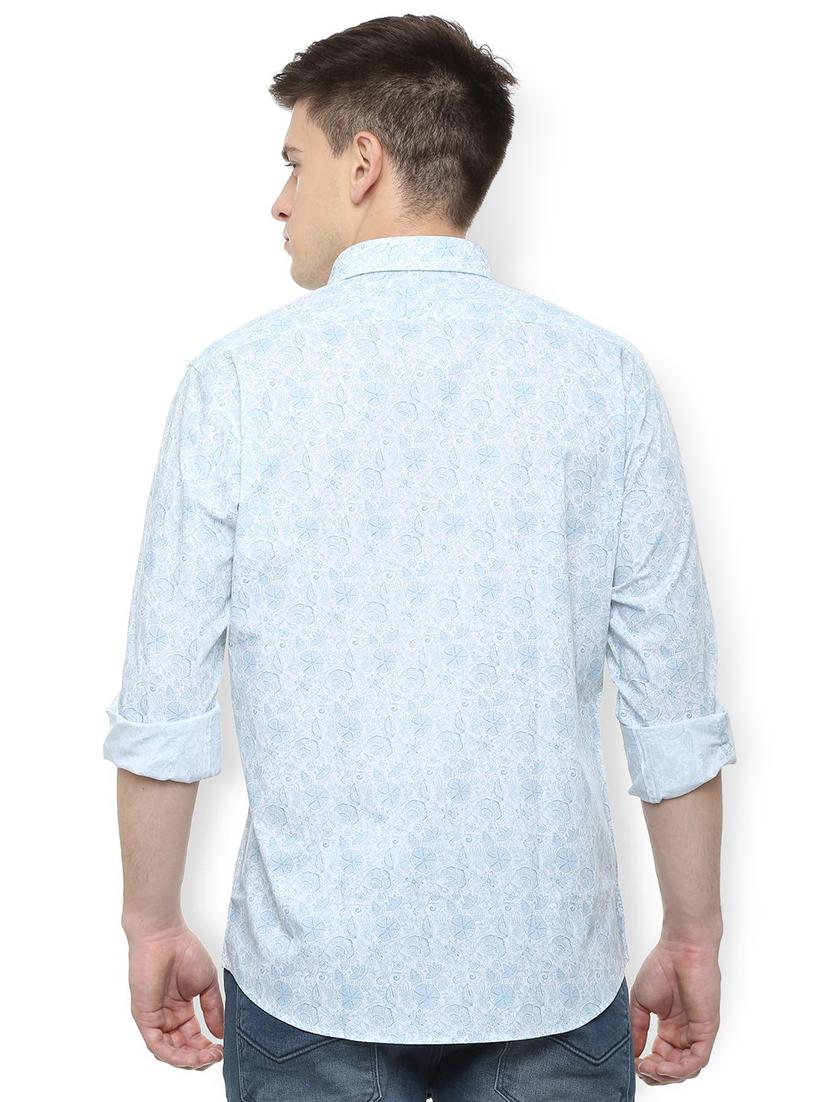 blue floral printed casual shirt - 16158126 - Zoom Image - 2