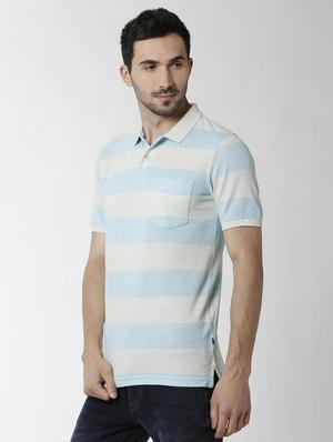 blue striped polo t-shirt - 16158144 - Standard Image - 2
