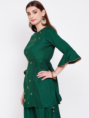 Block print a-line kurti - 16158344 - Standard Image - 2