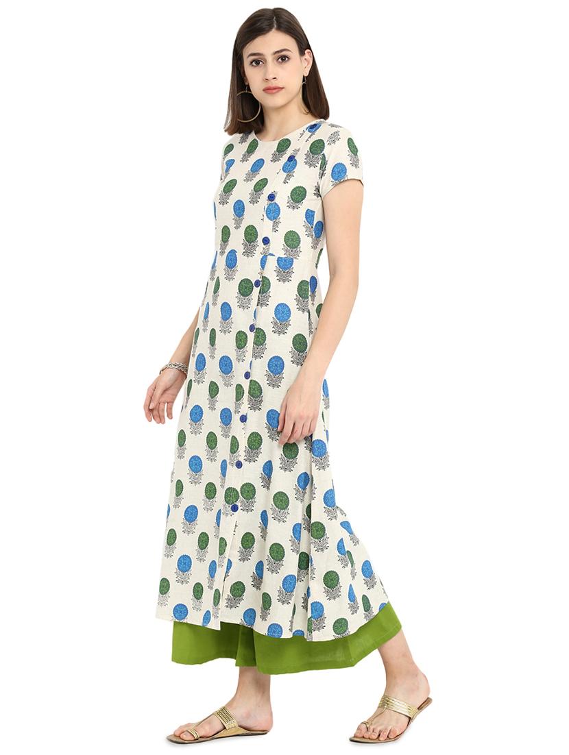 Floral printed kurta palazzo set - 16159116 - Zoom Image - 2