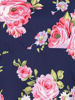flared sleeved floral asymmetric top - 16159192 - Standard Image - 5
