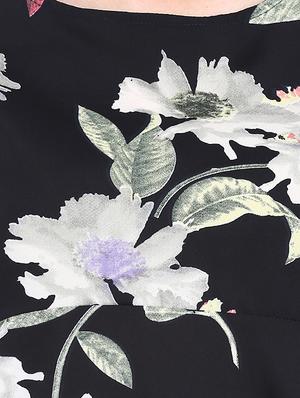 flared sleeved floral asymmetric top - 16159193 - Standard Image - 5