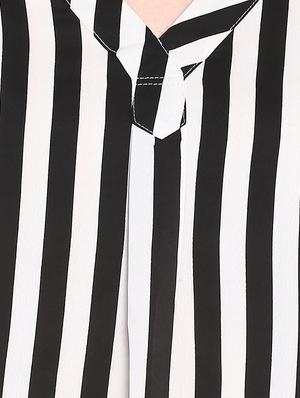 curved hem pleat detail striped top - 16159228 - Standard Image - 5
