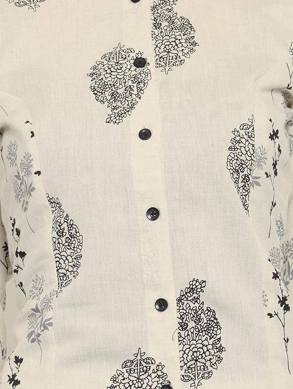 buttoned kurta with palazzo set - 16165427 - Zoom Image - 5