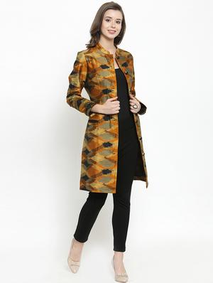 Ikat overlay layered kurta - 16165433 - Standard Image - 2