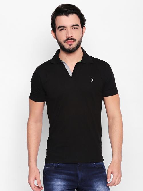 black solid tshirt - 16166216 - Standard Image - 1