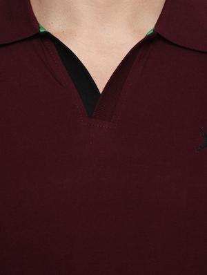 maroon solid tshirt - 16166219 - Standard Image - 5