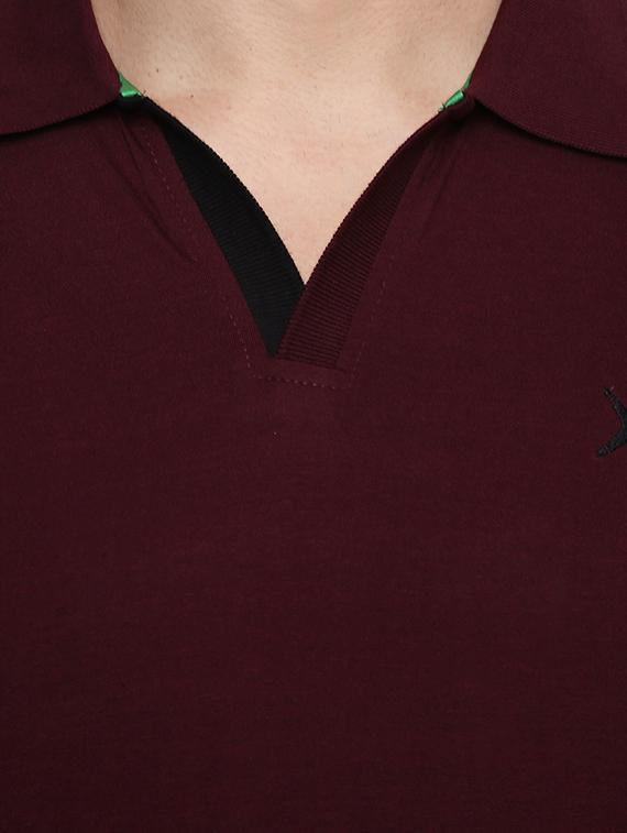 maroon solid tshirt - 16166219 - Zoom Image - 5