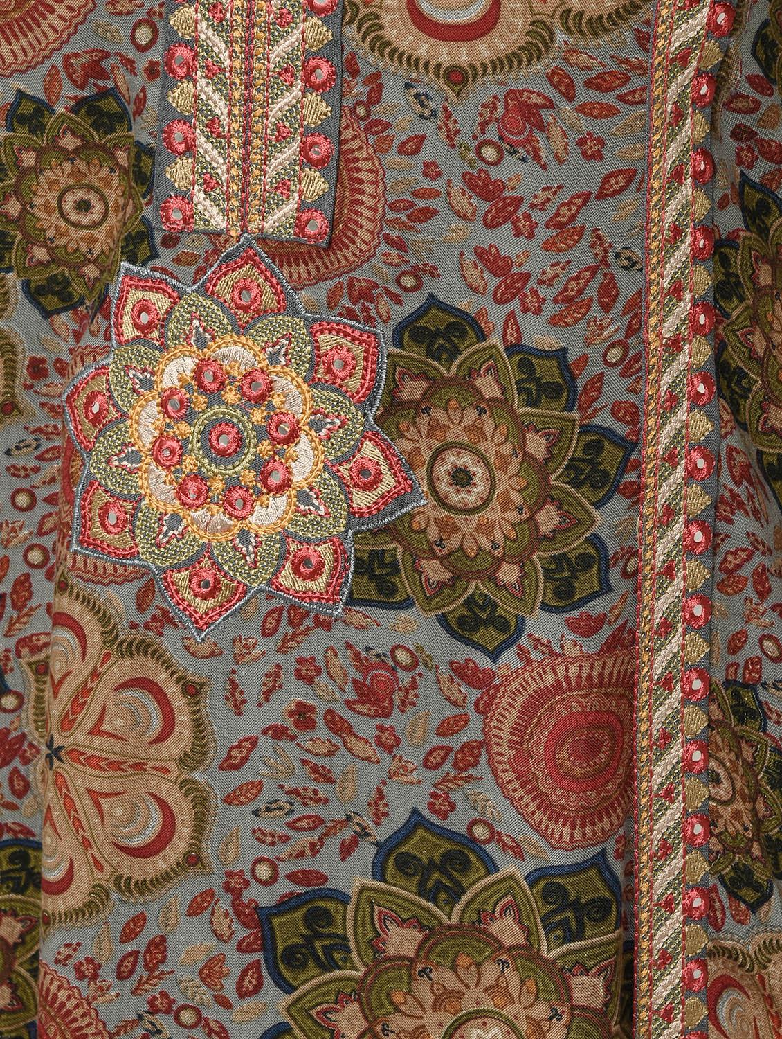 kalamkari printed a-line kurta - 16167207 - Zoom Image - 5