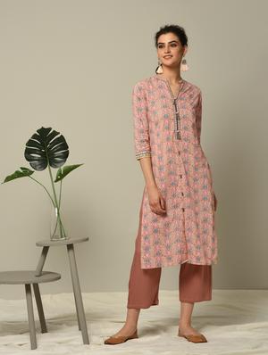 kalamkari printed straight kurta - 16167213 - Standard Image - 2