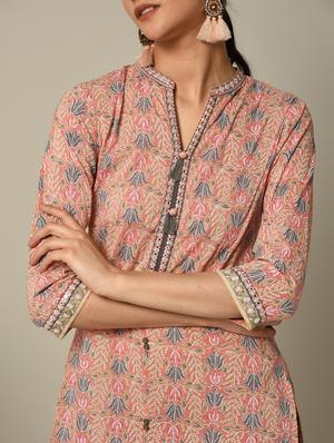 kalamkari printed straight kurta - 16167213 - Standard Image - 5