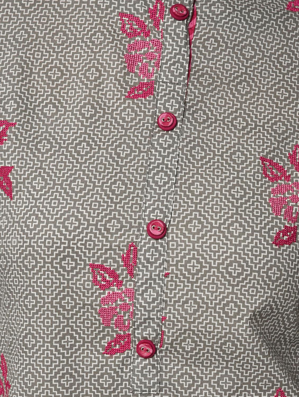geometrical embroidered straight kurta - 16167243 - Zoom Image - 5