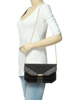 black leatherette (pu) regular clutch - 16168352 - Standard Image - 5