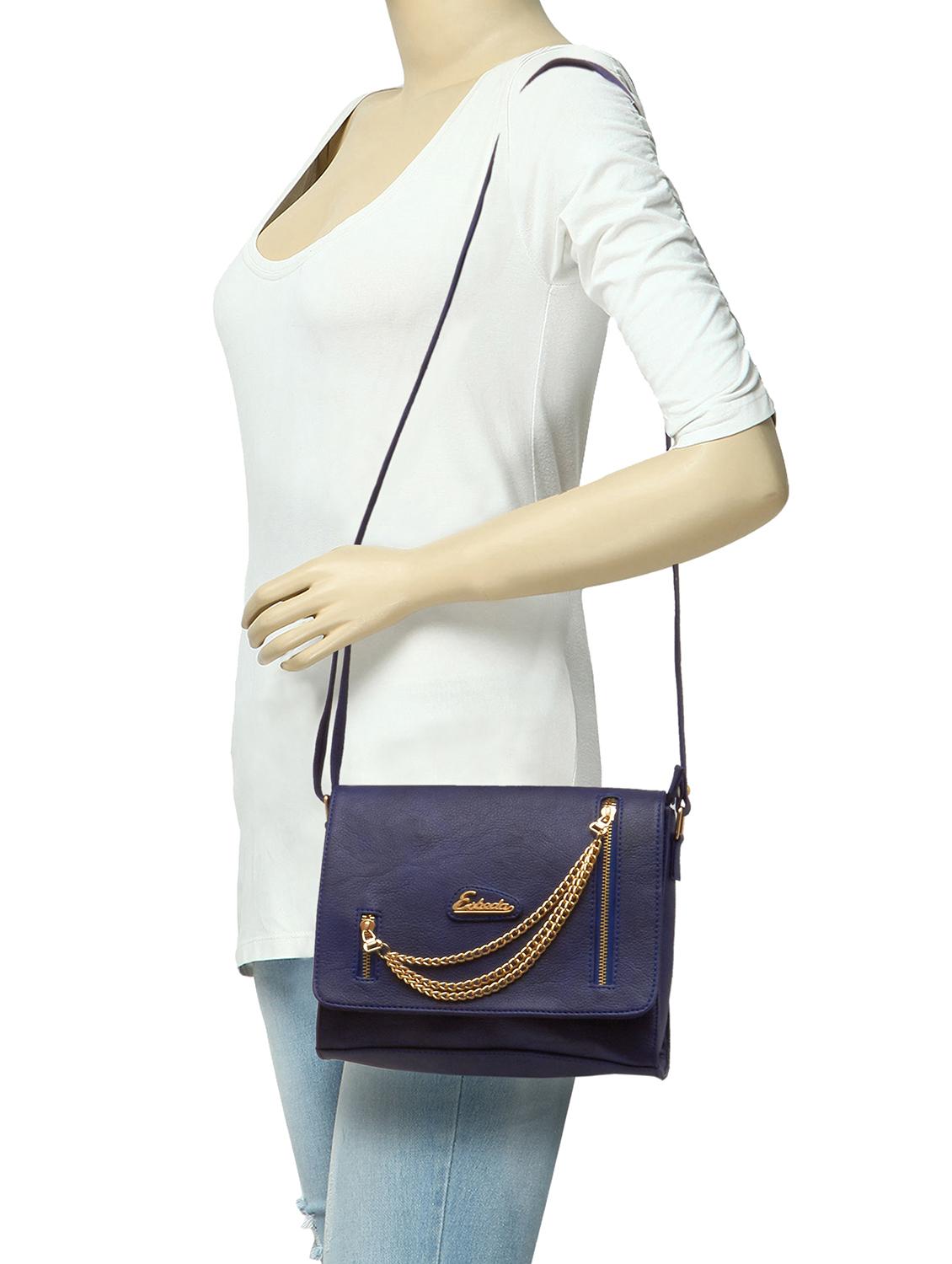 blue leatherette (pu) regular sling bag - 16168396 - Zoom Image - 5